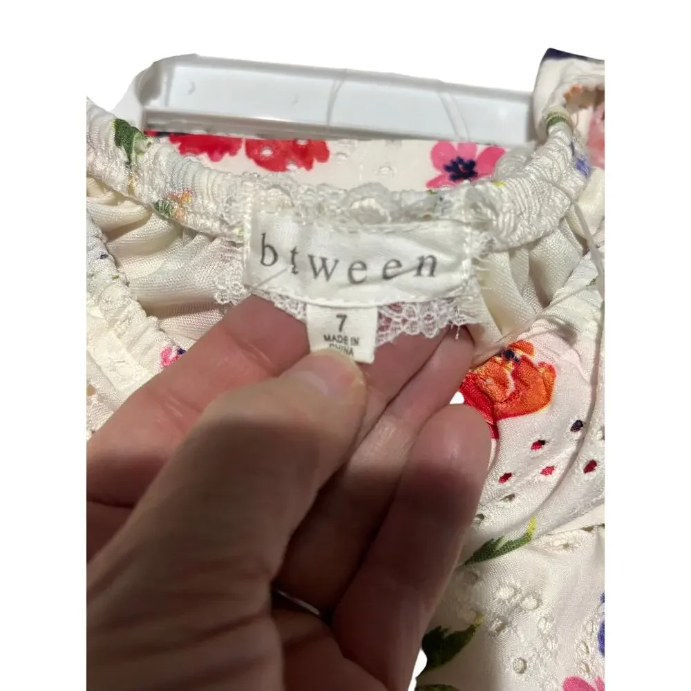 Btween 7 floral skirt top set lined bright and bold beautiful NWT - Picture 4 of 10